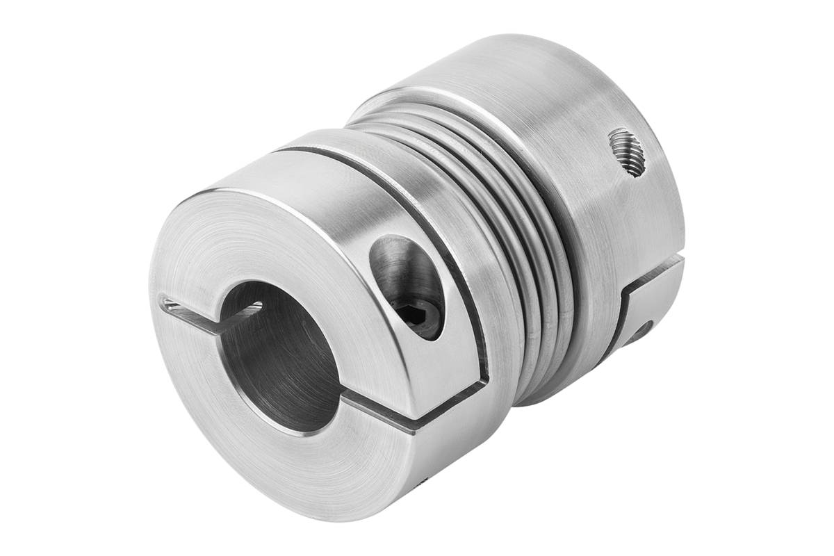 Norelem 23001-0180631414, Metallbalgkupplung, mit Radialklemmnabe, Aluminium-0