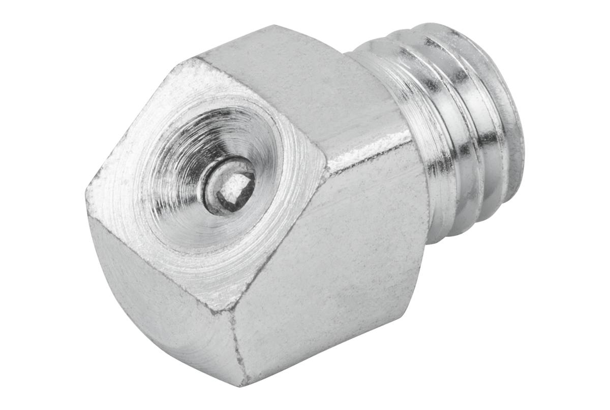 Norelem 97942-1206100, Trichter-Schmiernippel, gewinkelt 45°, Stahl, verzinkt-1