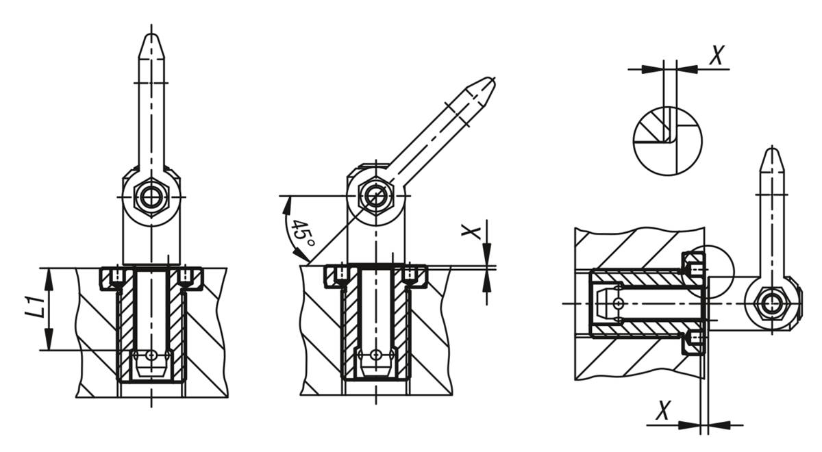Norelem 07781-11625, Adapterbuchse, für Kugelhubstift, Edelstahl rostfrei-0