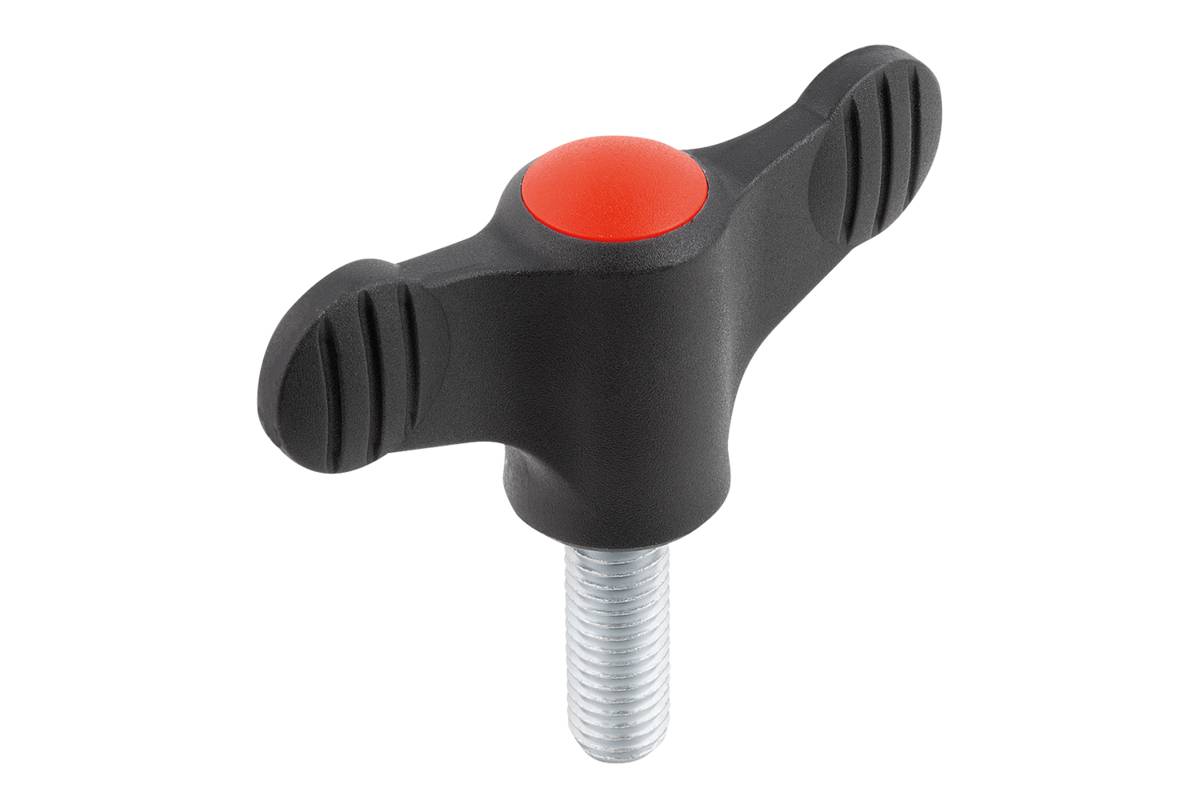 Norelem 06652-9A2X40, Flügelgriff, thermoplastischer Kunststoff, schwarzgrau RAL 7021-0