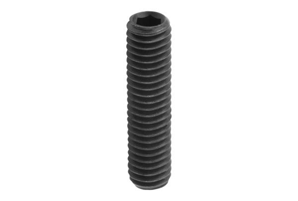 Norelem 07165-05X30, Gewindestift, mit flacher Spitze, Stahl, schwarz