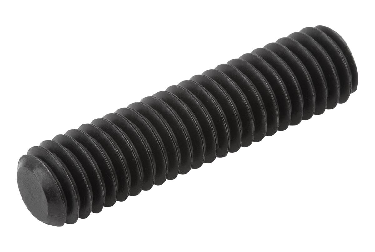Norelem 07165-05X30, Gewindestift, mit flacher Spitze, Stahl, schwarz-1