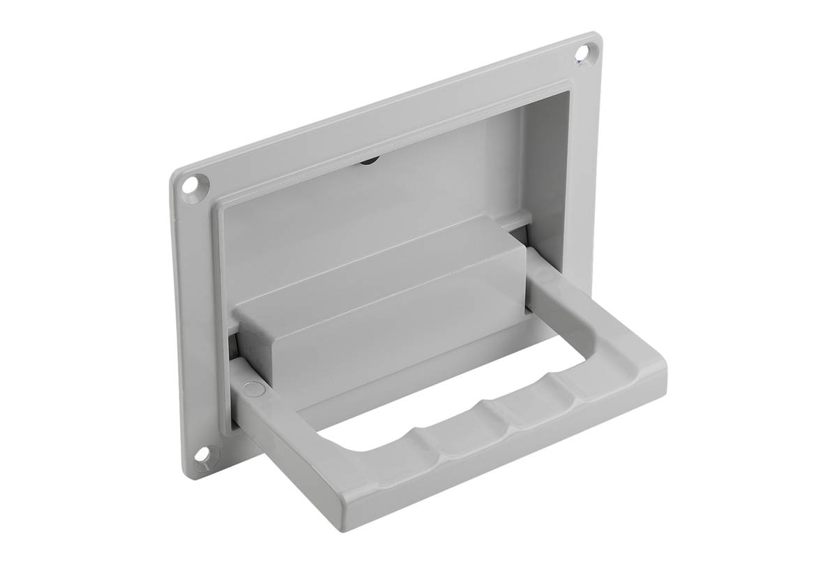 Norelem 06962-07911812, Versenkter Griff, abklappbar, Aluminium, lichtgrau RAL 7035, pulverbeschichtet-0
