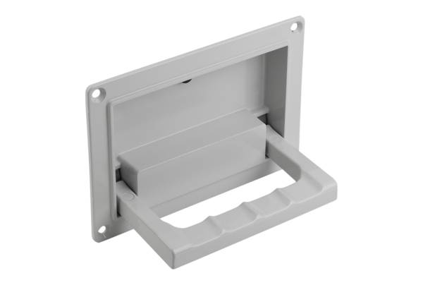 Norelem 06962-07911812, Versenkter Griff, abklappbar, Aluminium, lichtgrau RAL 7035, pulverbeschichtet