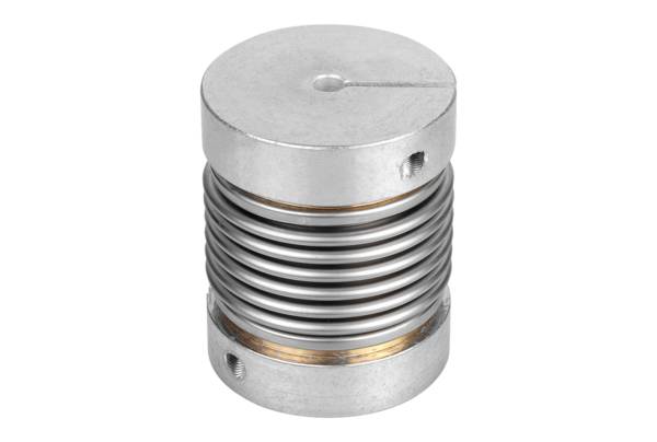 Norelem 23000-012, Metallbalgkupplung, mit Radialklemmnabe, Aluminium