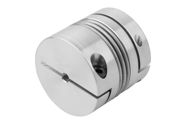 Norelem 23001-04-00800552424, Metallbalgkupplung, mit Radialklemmnabe, Aluminium