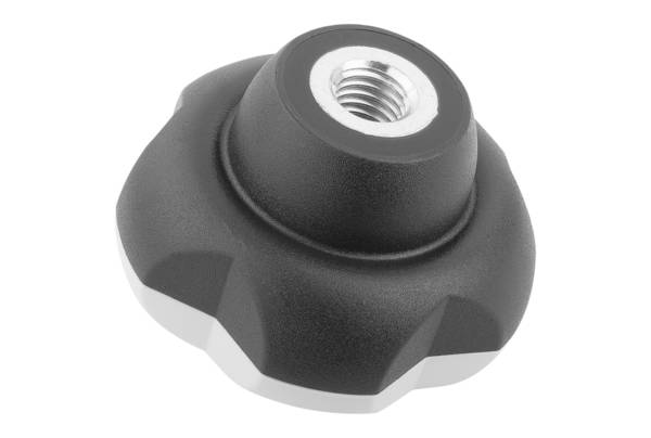 Norelem 06253-63A45, Fünf-Lappen-Griff, thermoplastischer Kunststoff, schwarzgrau RAL 7021