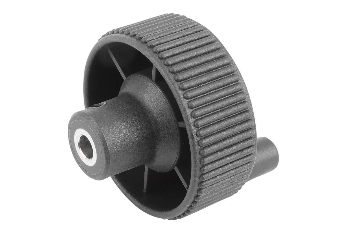 Norelem 06268-11CM, Rändelknopf, mit Griff, thermoplastischer Kunststoff, schwarzgrau RAL 7021-2