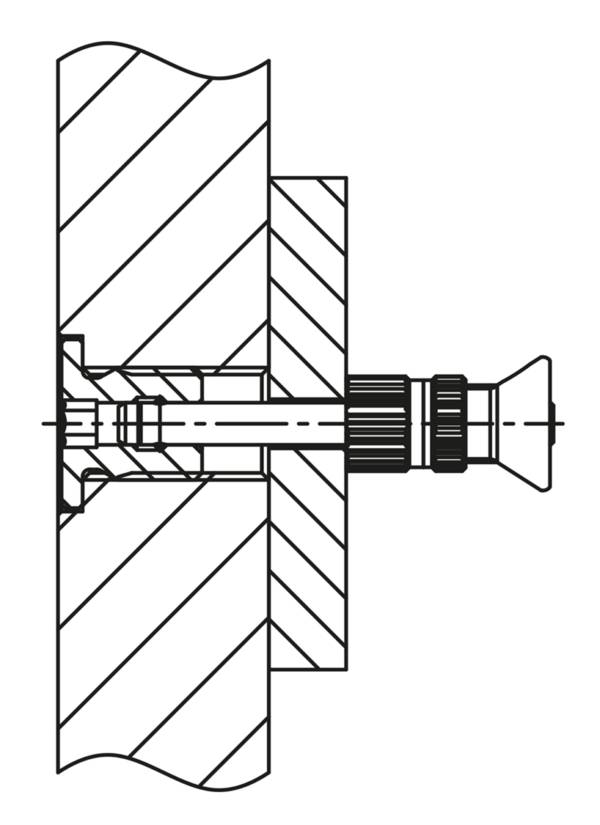 Norelem 03197-05-10616, Adapterbuchse, für Kugelsperrbolzen, rostfreier Stahl, blank