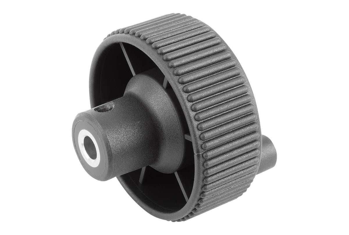 Norelem 06268-13CN6, Rändelknopf, mit Griff, thermoplastischer Kunststoff, schwarzgrau RAL 7021-0