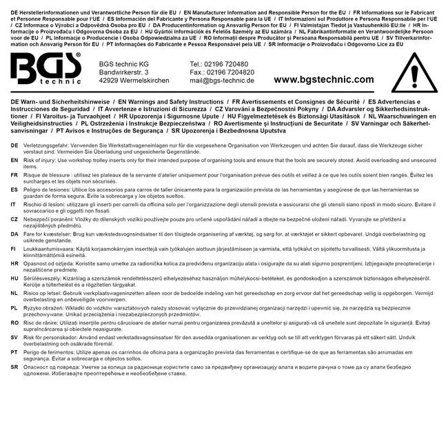 BGS 9275 Werkstattwageneinlage 1/3: Ablagefach mit magnetischer Bodenplatte, 129 x 348 x 14 mm-1