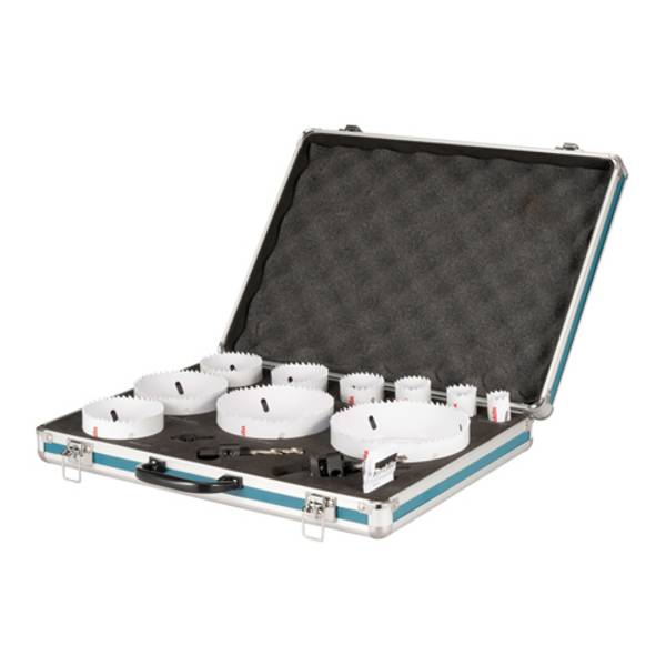 MAKITA D-75764 - HSS-BiM Lochsägen-Set für Bohrmaschine (13-teilig | inkl. 2x Adapter, Zentrierbohrer, Auswurffeder &