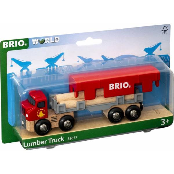 BRIO Holztransporter mit Magnetladung, Holz-LKW-Modell, 0,3 Jahr(e), Rot, Holz