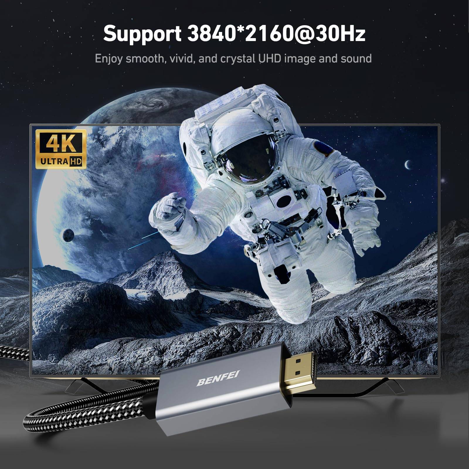 BENFEI 4K DisplayPort auf HDMI Kabel 1,8M-4