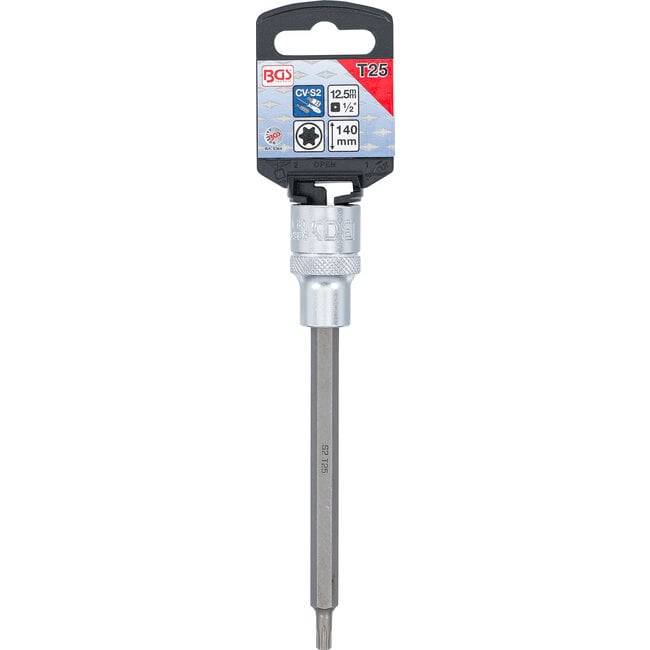 BGS technic Bit-Einsatz | Länge 140 mm | Antrieb Innenvierkant 12,5-2