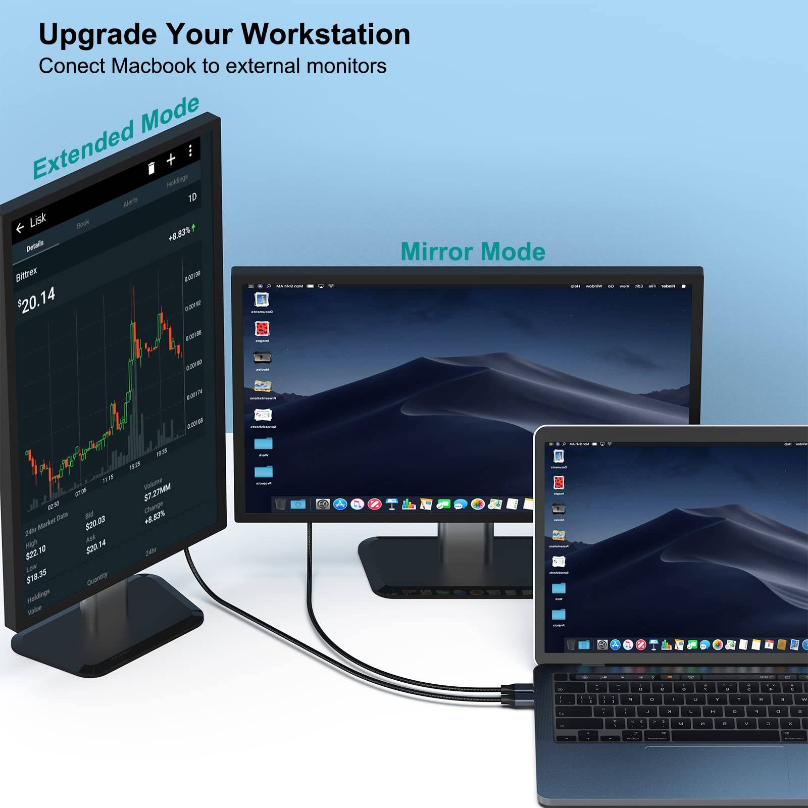 BENFEI USB C auf DisplayPort Kabel 1,8M (4K@144Hz/120Hz/60HZ, 2K@240Hz/144Hz)-4