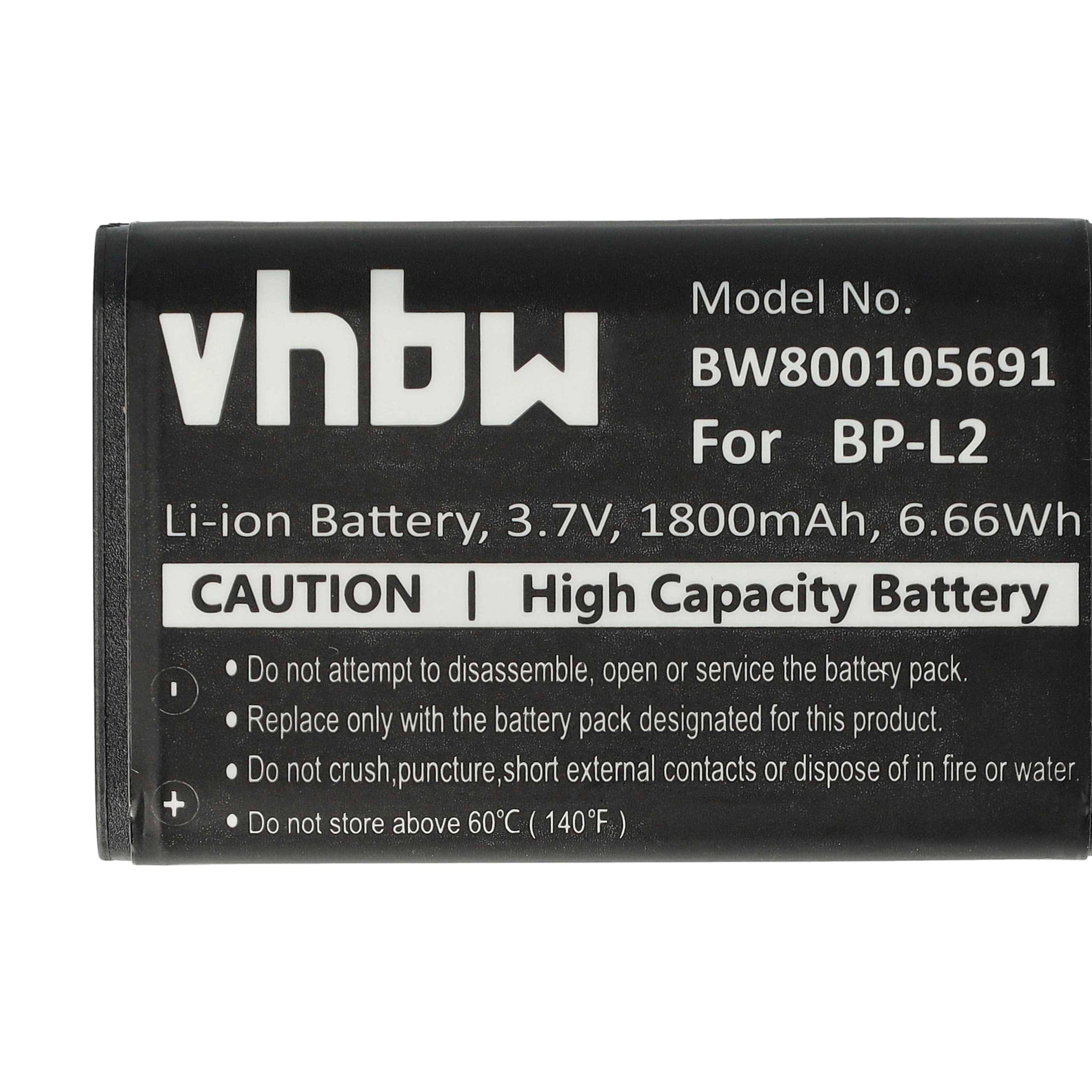 vhbw Akku kompatibel mit Teac DR-100 | DR-1, GT-R1, DR-100MKII Diktiergerät (1800 mAh, 3,7 V, Li-Ion)-4
