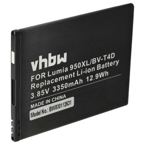 vhbw Akku Ersatz für Microsoft / Nokia BV-T4D | für Handy Smartphone Telefon (2950 mAh, 3,9 V, Li-Ion)