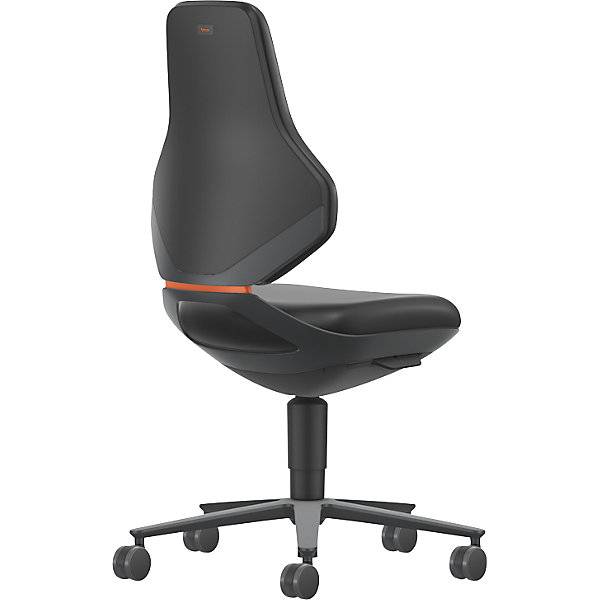 Arbeitsdrehstuhl TEXON Labor+Produktion mit Rollen Höhenverstellbereich 450 - 620 mm Kunstleder schwarz.-2