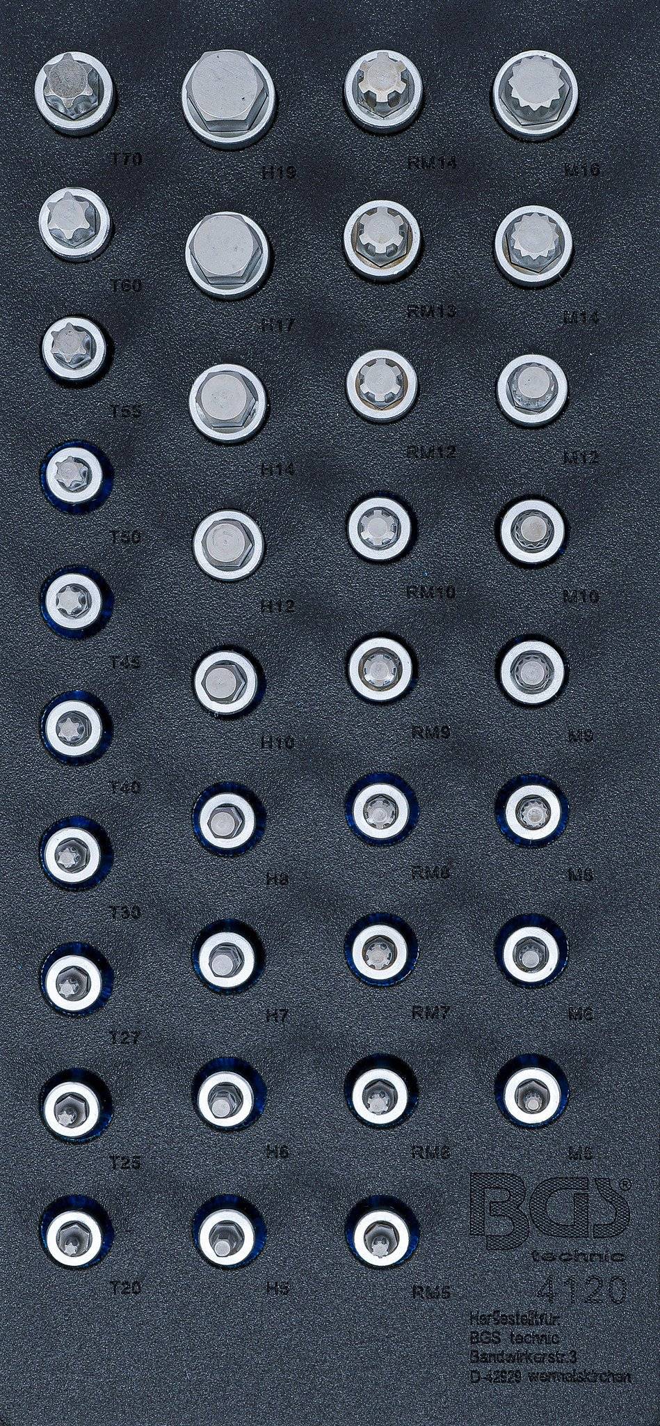 Werkstattwageneinlage 1/3: Bit-Einsatz-Satz Antrieb Innenvierkant 12,5 mm (1/2") Innensechskant, T--0