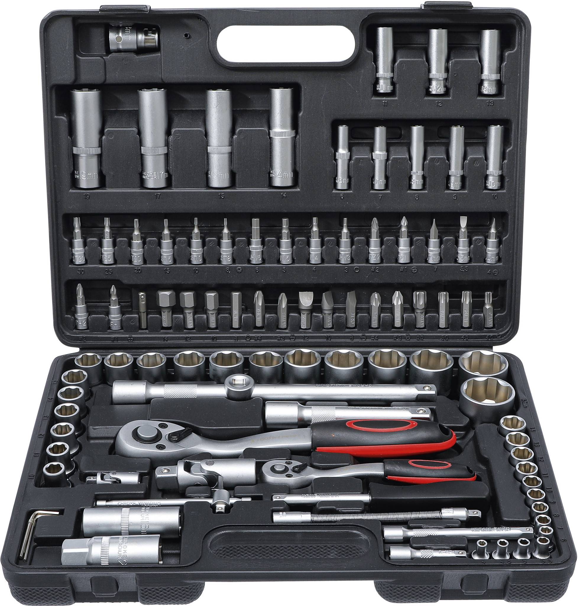 Steckschlüssel-Satz Antrieb 6,3 mm (1/4") / 12,5 mm (1/2") 94-tlg.-0