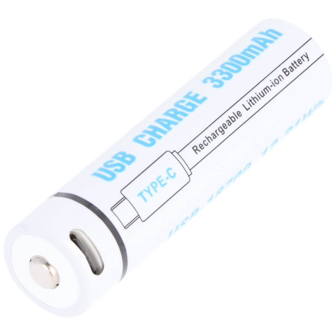 Rundzelle 18650, Li-ion, 3,7V, 3300mAh, 12,2Wh, mit USB-C Charging Port-0