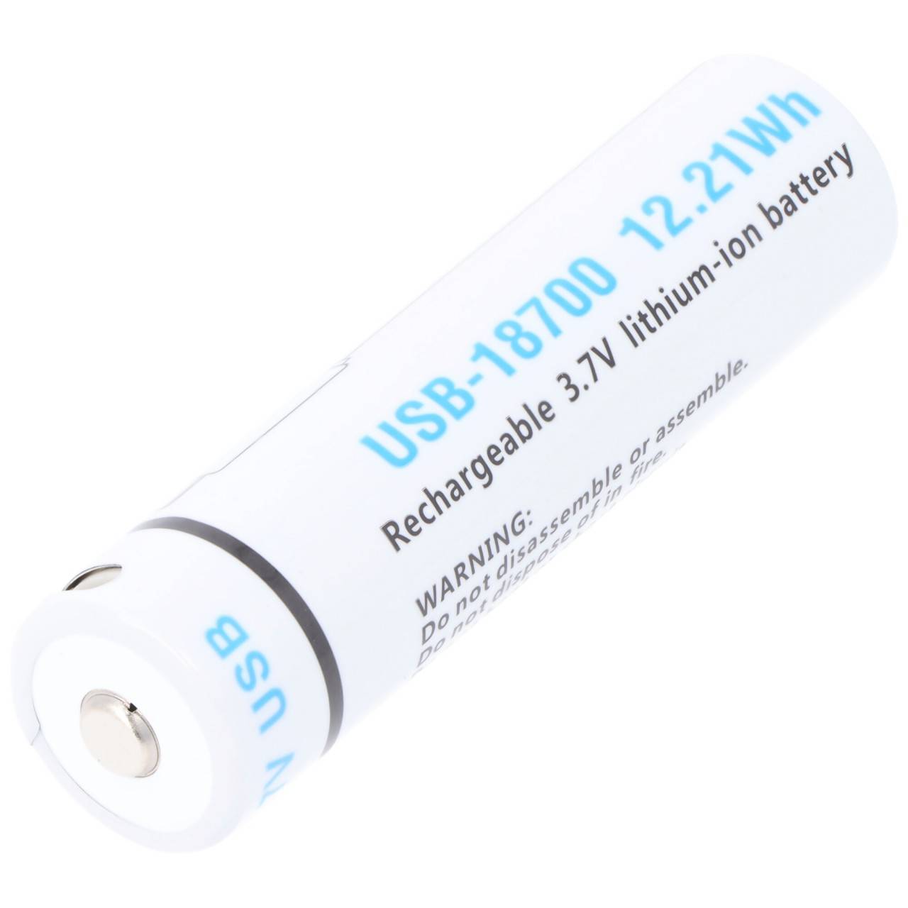 Rundzelle 18650, Li-ion, 3,7V, 3300mAh, 12,2Wh, mit USB-C Charging Port-1