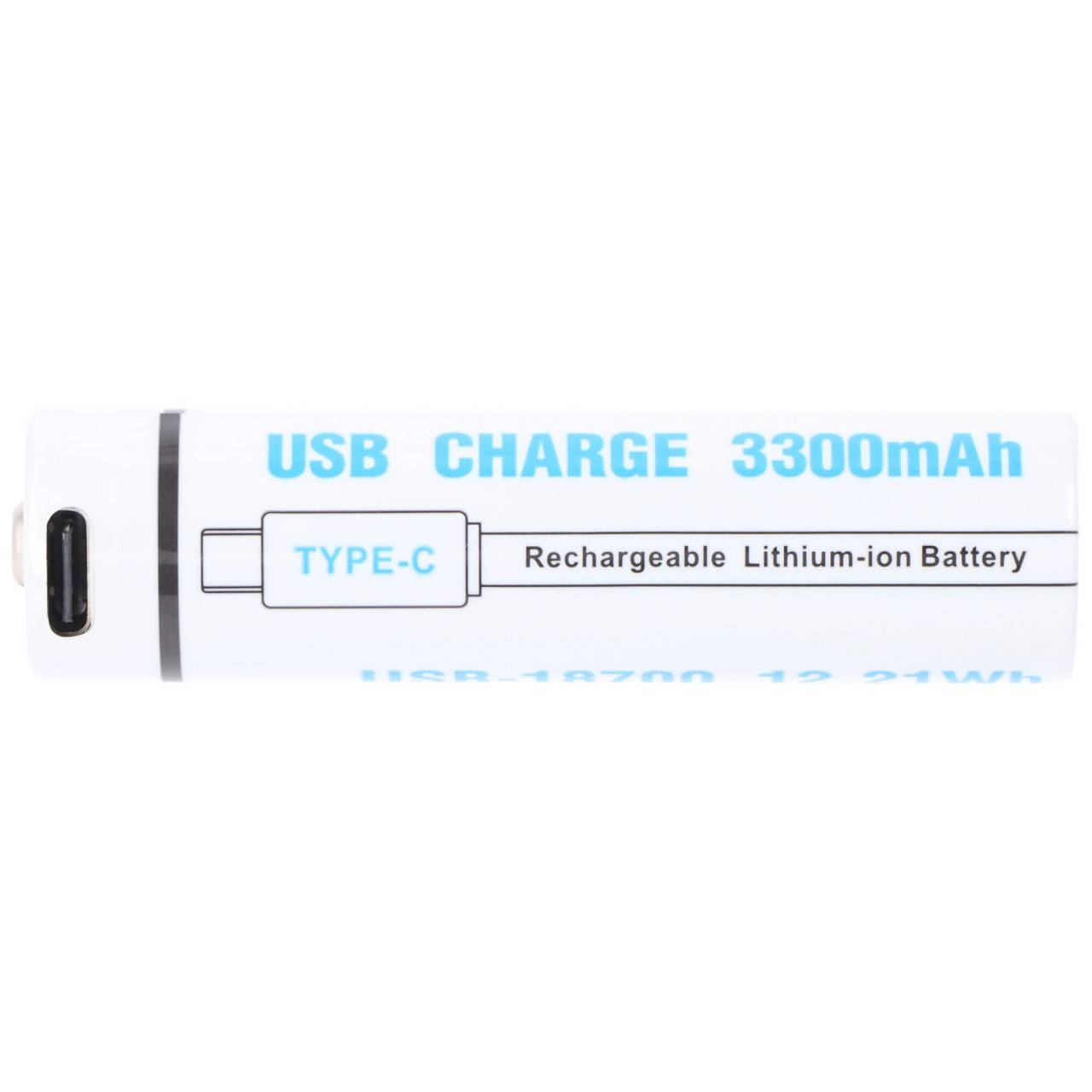 Rundzelle 18650, Li-ion, 3,7V, 3300mAh, 12,2Wh, mit USB-C Charging Port-3
