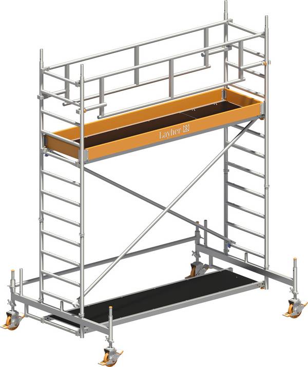 Layher Rollgerüst Uni Standard P2 Safety Plus mit Doppelgeländer 4,35m AH