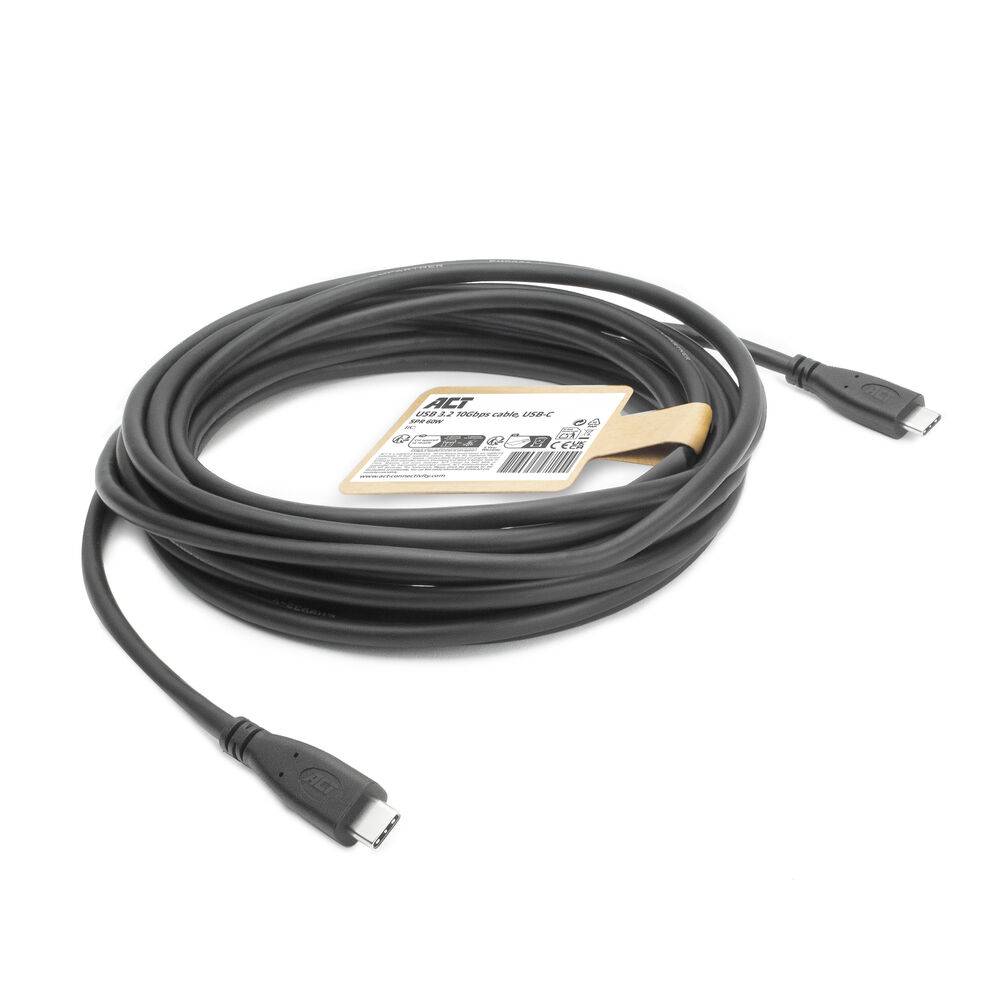 ACT AC7445 USB 3.0 10Gbps 60W USB Typ-C® Kabel | Schwarz | 5 Meter-2