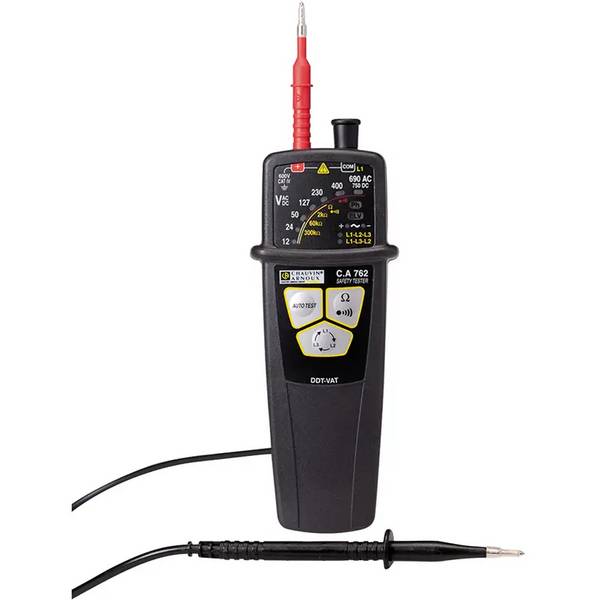Chauvin Arnoux P01191762Z | CA762 Spannungsprüfer, Frequenzmesser, Durchgang CAT IV 600V, IP65, Prüfspitzen D=2mm