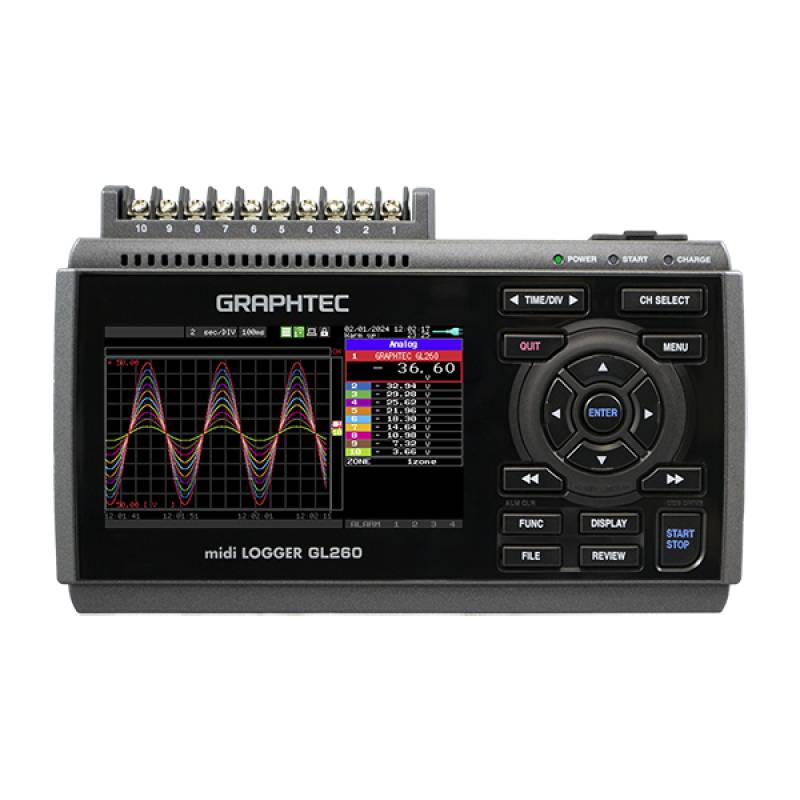 Graphtec GL260-EU | Multi-Channel Datenlogger, 10 isolierte Kanäle, Midi-Logger-0