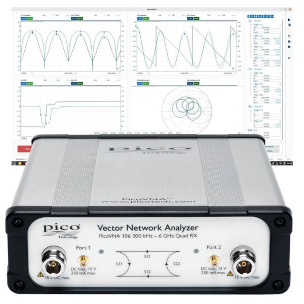 Pico Technology VNA 108 | USB Vektor Netzwerkanalysator, 300 kHz bis 8,5 GHz, Quad RX (PQ112)