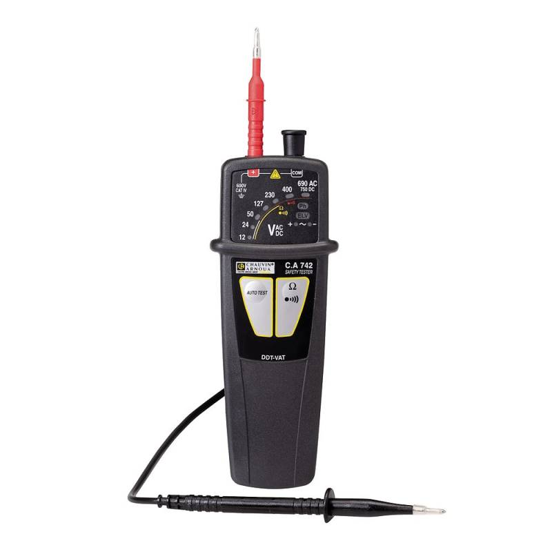 Chauvin Arnoux P01191742Z | CA742 Spannungsprüfer, Frequenzmesser, Durchgang CAT IV 600V, IP65, Prüfspitzen D=2mm-0