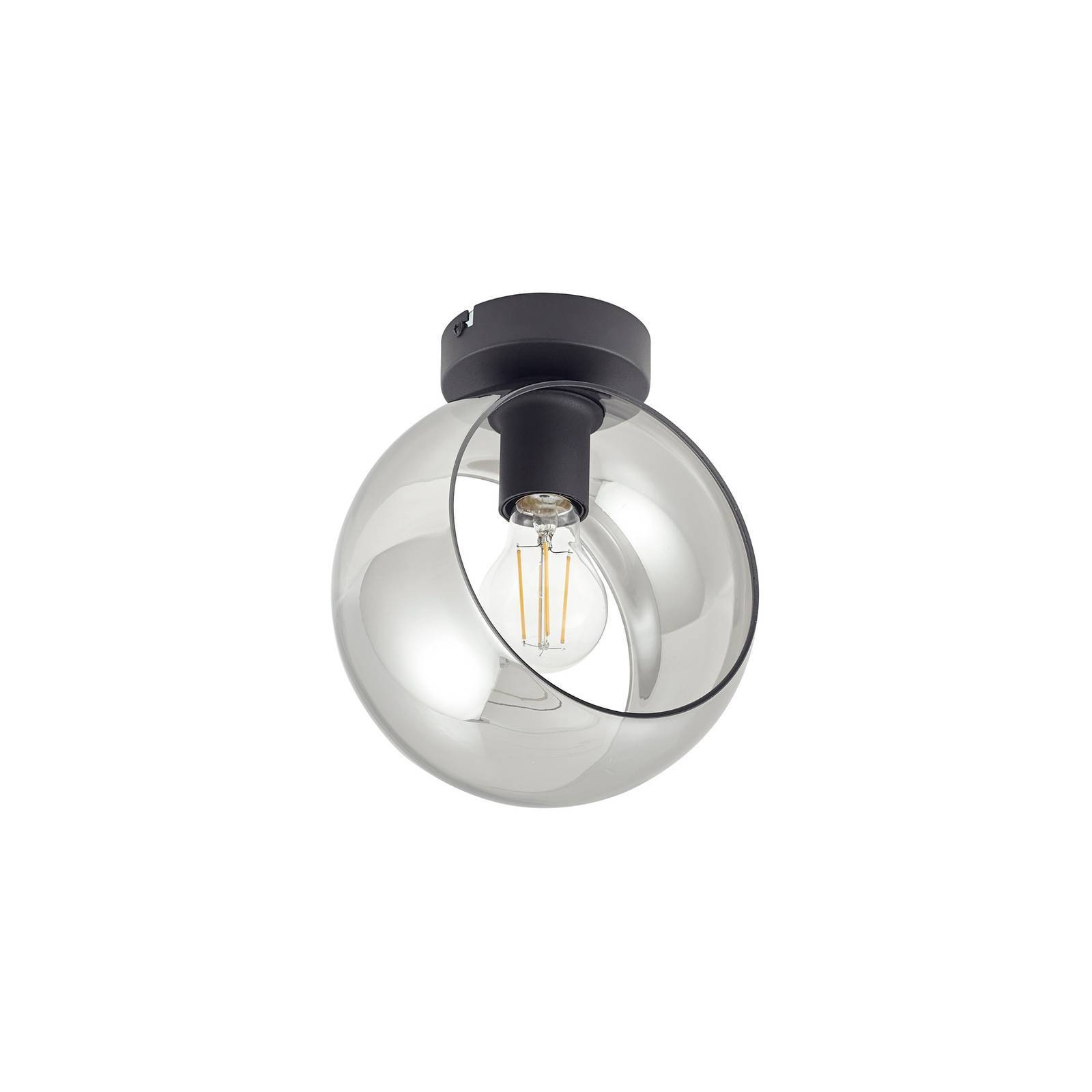 Lindby Deckenlampe 'Roton' in schwarz aus Glas-0