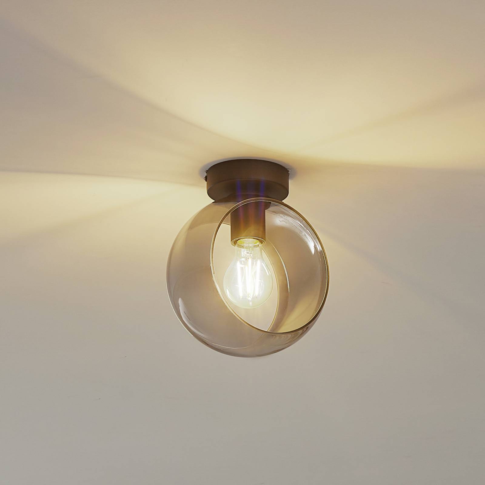 Lindby Deckenlampe 'Roton' in schwarz aus Glas-1