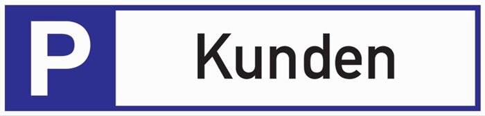 Schild Parkplatzreservierer Kunden, Alu, 460x110 mm-1