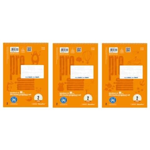 Spiralblock, A5, 40 Blatt, Lin.2, liniert, orange PREMIO 0-0