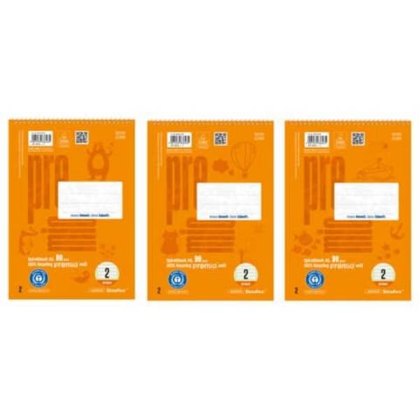 Spiralblock, A5, 40 Blatt, Lin.2, liniert, orange PREMIO 0