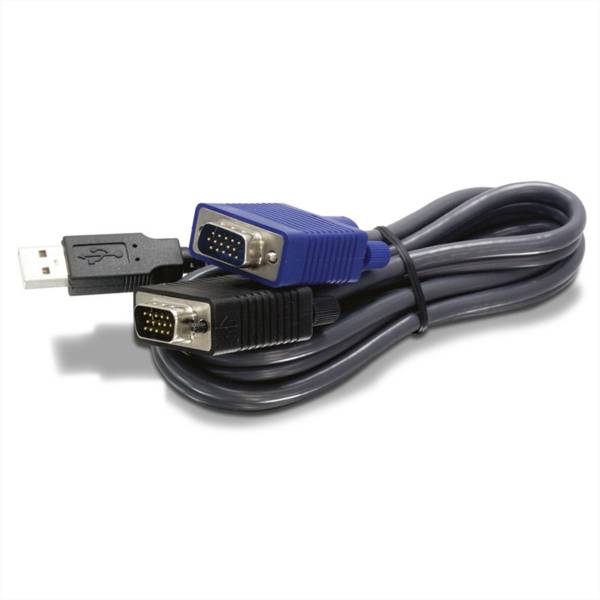 TRENDnet TK CU15 Tastatur- / Video- / Maus- KVM- Kabel USB HD-15 M bis M 4.5 m Schwarz