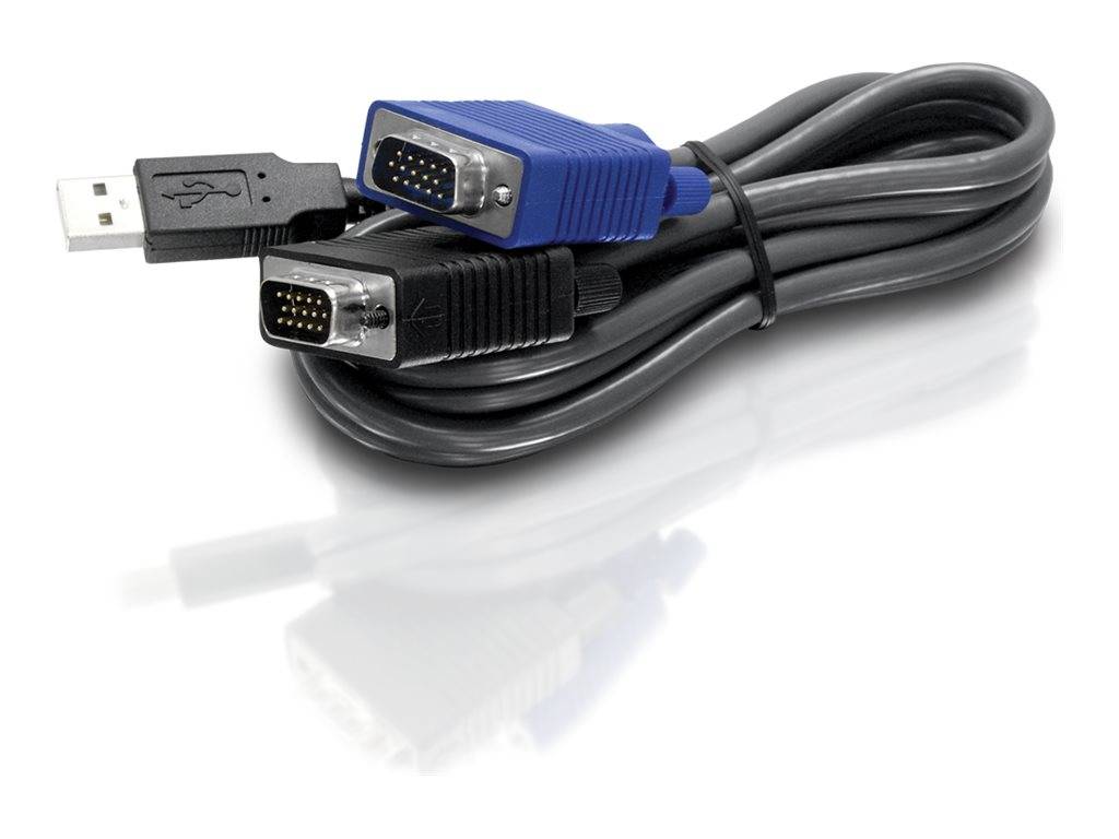 TRENDnet TK CU15 Tastatur- / Video- / Maus- KVM- Kabel USB HD-15 M bis M 4.5 m Schwarz-1