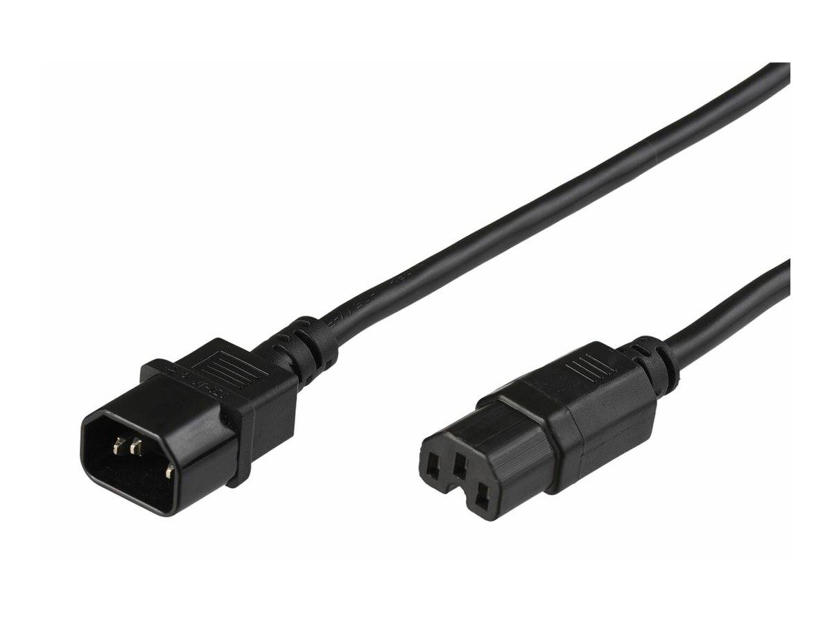 MicroConnect - Stromkabel - IEC 60320 C15 zu IEC 60320 C14-0
