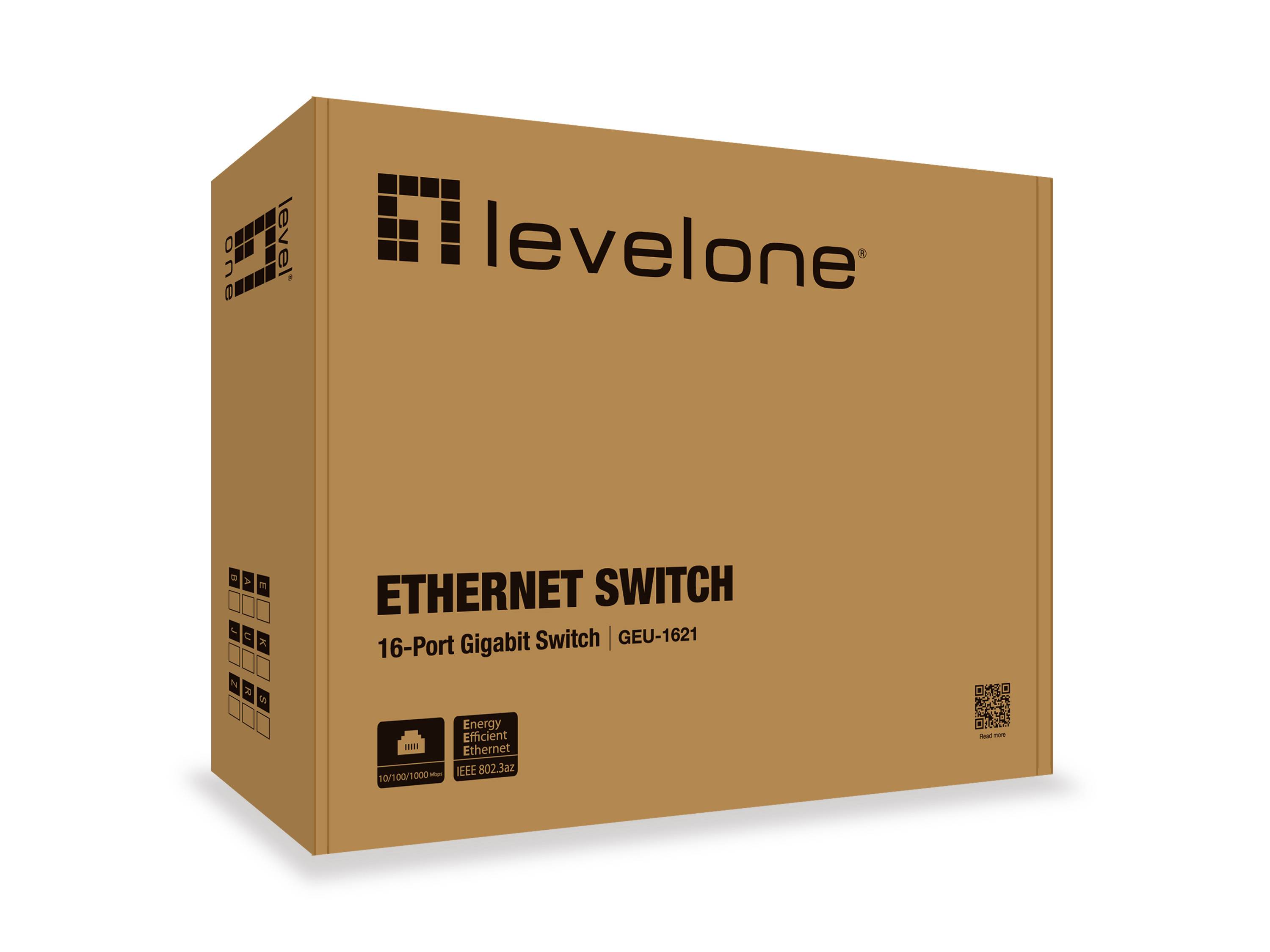 LevelOne GEU-1621 - Switch - unmanaged - 16 x 10/100/1000-3