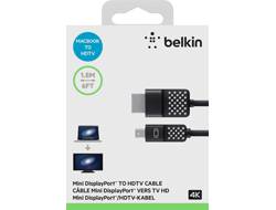 Belkin Mini-DisplayPort / HDMI Adapterkabel Mini DisplayPort Stecker, HDMI-A Stecker 1.80 m Schwarz F2CD080bt06 DisplayP-3