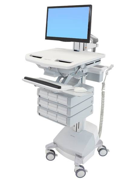 Ergotron - Wagen - offene Architektur - für LCD-Display / PC-Ausrüstung - medizinisch - Kunststoff, Aluminium, verzinker-1