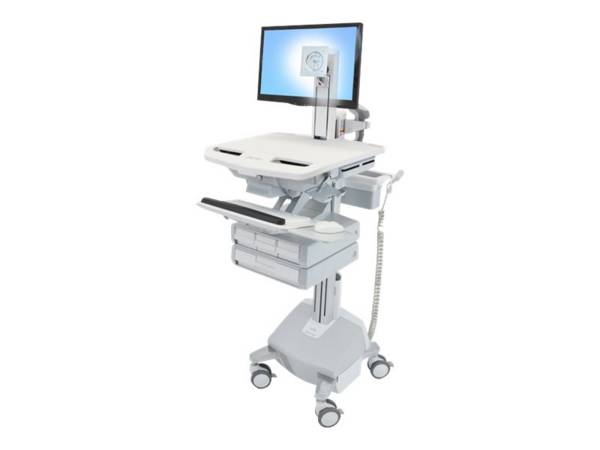 Ergotron - Wagen - für LCD-Display / PC-Ausrüstung - medizinisch - Aluminium, verzinker Stahl, hochwertiger Kunststoff -