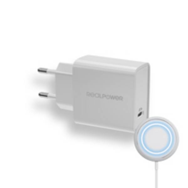 RealPower PC-MagSet, Indoor, AC, Kabelloses Aufladen, Weiß