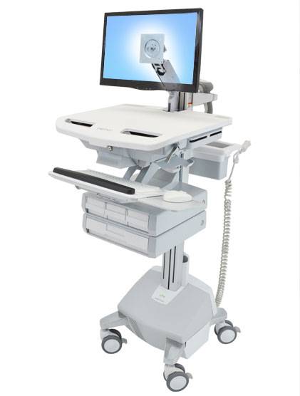 Ergotron - Wagen - offene Architektur - für LCD-Display / PC-Ausrüstung - medizinisch - Aluminium, verzinker Stahl, hoch-1