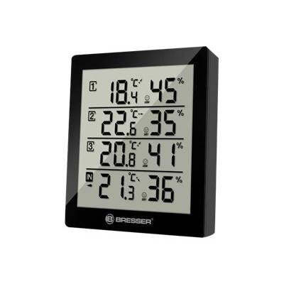 Bresser Optics 7000020CM3000, Elektronisches Umgebungsthermometer, Indoor/Outdoor, Digital, Schwarz, Weiß, Kunststoff,-0