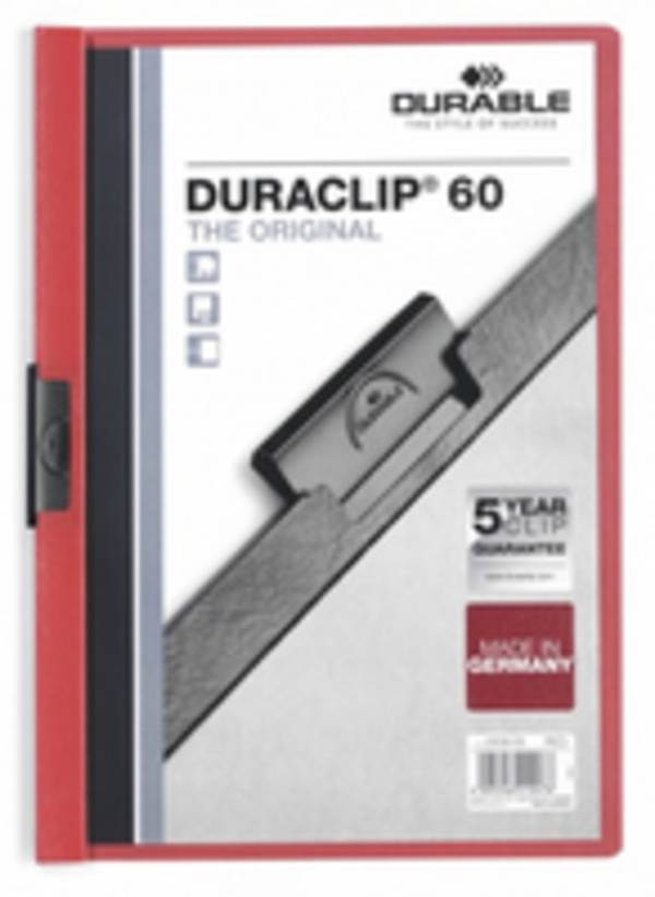 Durable Duraclip 60, Rot, Transparent, PVC, 60 Blätter, A4, 1 Stück(e)